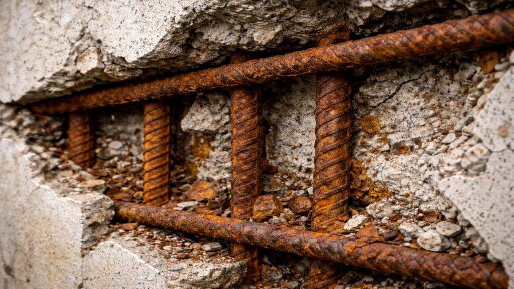 Beton içindeki donatı demirinde korozyon (paslanma)