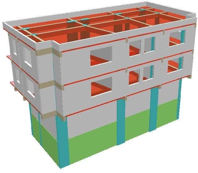 Özel eğitim öğretim kurumu deprem test raporu üç boyutlu yapı modeli